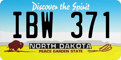 ND license plate IBW371