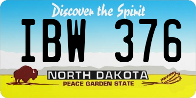 ND license plate IBW376