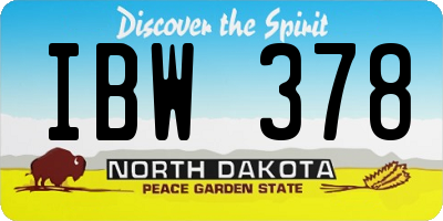 ND license plate IBW378