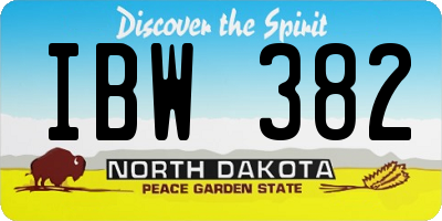 ND license plate IBW382