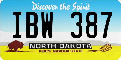 ND license plate IBW387