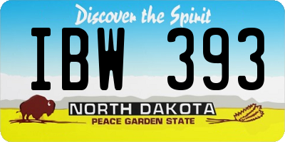 ND license plate IBW393