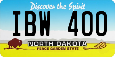 ND license plate IBW400