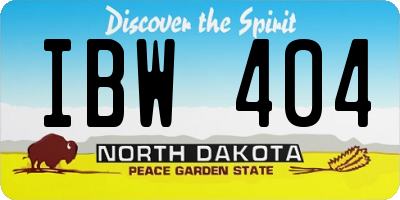 ND license plate IBW404