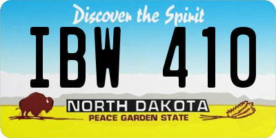 ND license plate IBW410