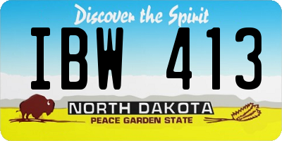 ND license plate IBW413