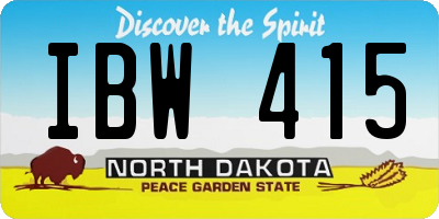 ND license plate IBW415