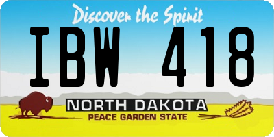 ND license plate IBW418