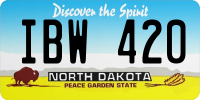ND license plate IBW420