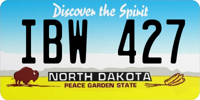 ND license plate IBW427