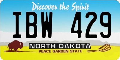 ND license plate IBW429
