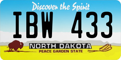 ND license plate IBW433