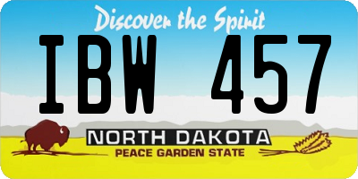 ND license plate IBW457