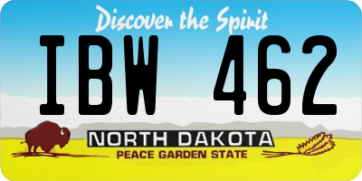 ND license plate IBW462