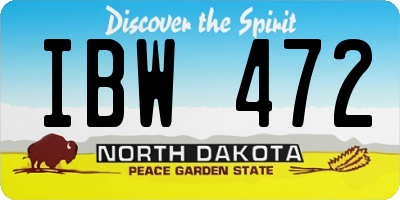 ND license plate IBW472