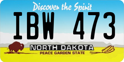 ND license plate IBW473