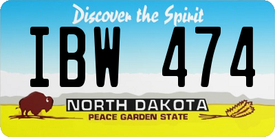ND license plate IBW474