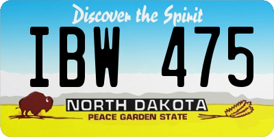 ND license plate IBW475