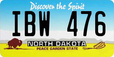 ND license plate IBW476