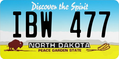 ND license plate IBW477