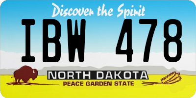 ND license plate IBW478