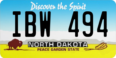 ND license plate IBW494