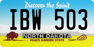 ND license plate IBW503