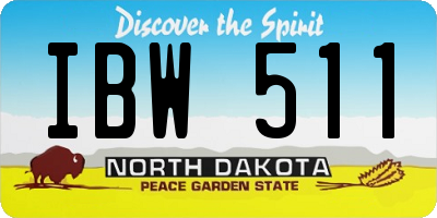 ND license plate IBW511