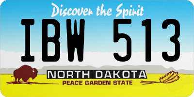 ND license plate IBW513