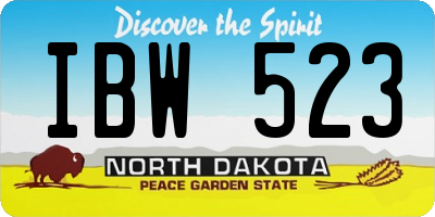 ND license plate IBW523