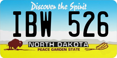ND license plate IBW526