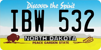 ND license plate IBW532