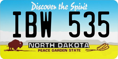 ND license plate IBW535