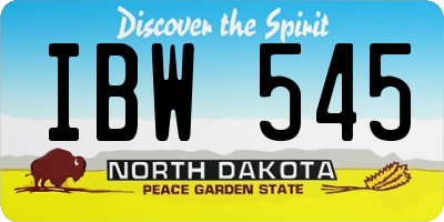 ND license plate IBW545