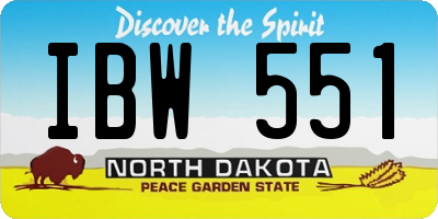 ND license plate IBW551
