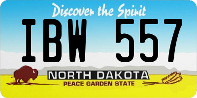 ND license plate IBW557