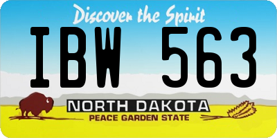 ND license plate IBW563