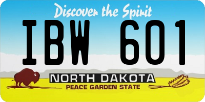 ND license plate IBW601
