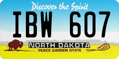 ND license plate IBW607