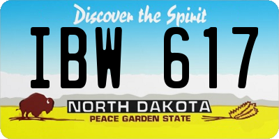 ND license plate IBW617