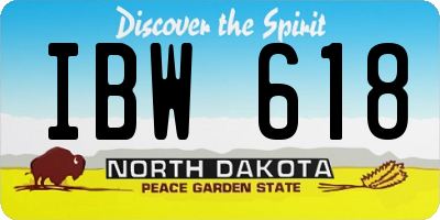 ND license plate IBW618