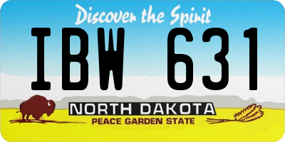 ND license plate IBW631