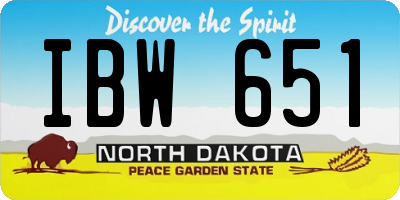 ND license plate IBW651