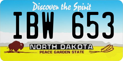 ND license plate IBW653