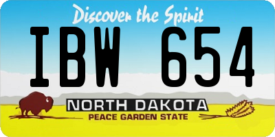 ND license plate IBW654