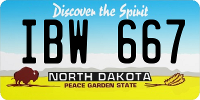 ND license plate IBW667