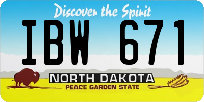 ND license plate IBW671