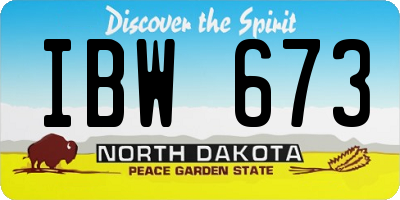 ND license plate IBW673