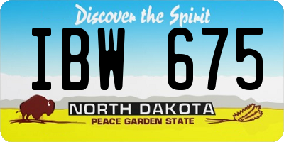 ND license plate IBW675