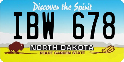 ND license plate IBW678